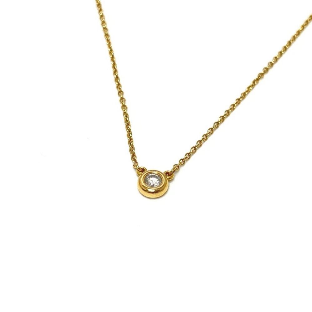 TIFFANY&Co. K18PG By the Yard 1PD D0.10ct Accessories Necklace